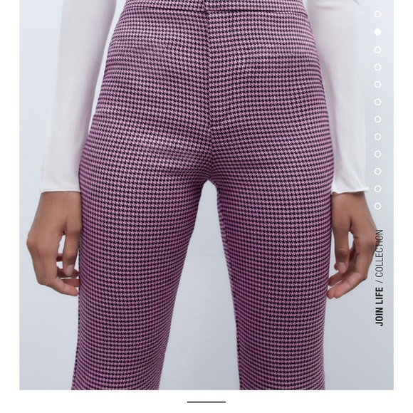 “Last one”ZARA HOUNDSTOOTH MINI FLARE PANTS - Picture 3 of 12